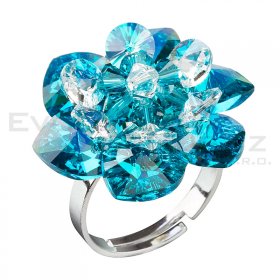 Ring mit Swarovski Elements 35012.4 blue zircon ab