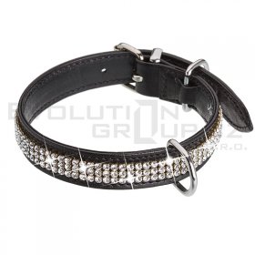 Hundehalsband Swarovski ELEMENTS 37002.1 schwarz