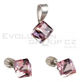 Souprava se Swarovski ELEMENTS 39068.3 lt.rose